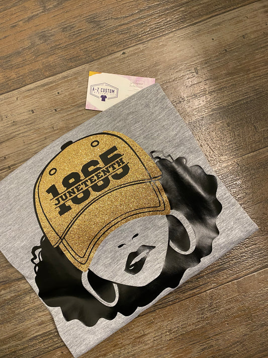 1865 Juneteenth Gold Hat Tee Shirt